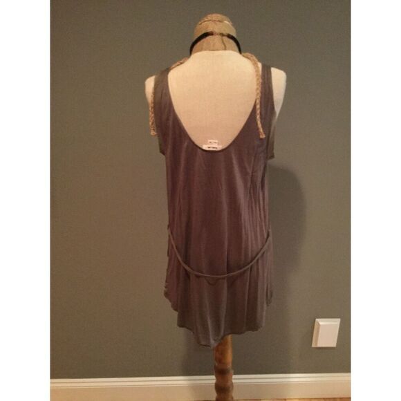 Helmut Lang tunic sleeveless silk top sz medium army green brown - Picture 5 of 9